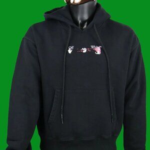 Authenticated Pre-Owned Off-White Acrylic Arrow Over Hoodie 'Black/Fuchsia'